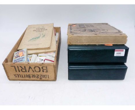 A large collection of vintage cigarette cards, to include Player's, and a Victory record album