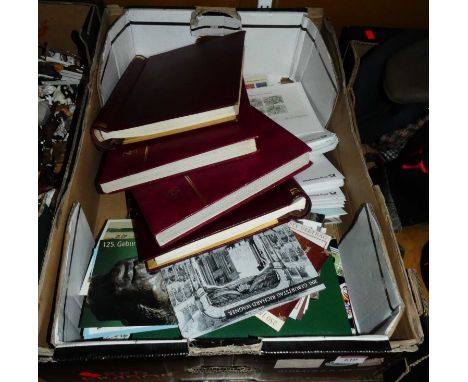 A collection of vintage stamps, mainly housed within albums 