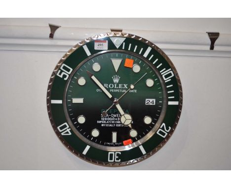 A reproduction quartz wall clock, dia.34cm