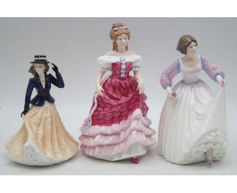 A collection of five Royal Doulton figurines, to include Hannah HN3369, Forget-Me-Not HN3700, Camellias HN3701, Ashley HN3420