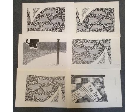 After David Hockney (1937), a series of twenty six photocopies of faxes, assorted designs and images, some dated December 198