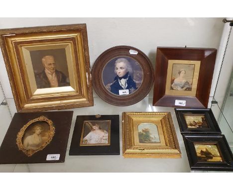 A 19th century Pears style print of a queen, and other 19th century and later prints and pictures (box) 