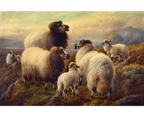 Robert Watson (1865-1916), sheep in a moorland, oil on canvas, signed and dated 1897, 49 x 74.5 cmReport by RBThis painting i