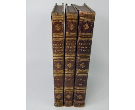 Charles Dickens, Master Humphrey's Clock, 3 vols, half morocco, first edition, published by Chapman and Hall, London 1840.