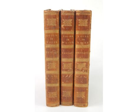 Thomas Pennant. Tours in Wales, first edition, 3 vols, calf, printed by Wilkie and Robinson et al, London 1810.