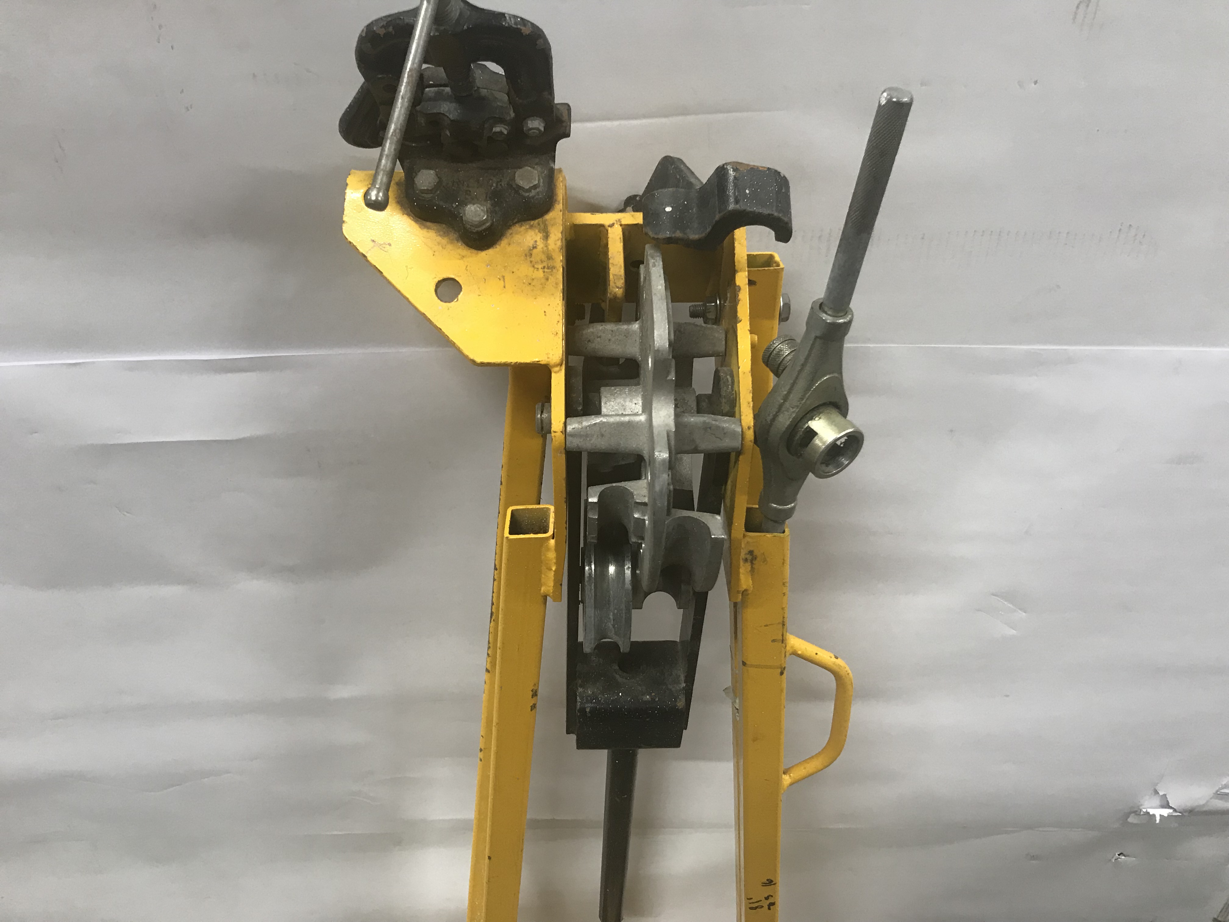 Irwin Hilmar Pipe Bender with Clamp and Stand in Yellow This lot is