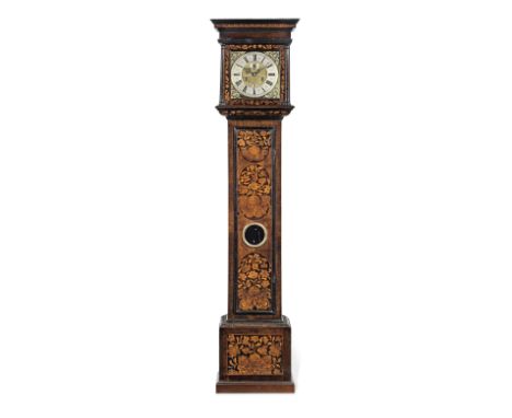 A late 17th century walnut marquetry inlaid longcase clockJeremiah Johnson in Exchange AlleyThe (probably associated) case wi