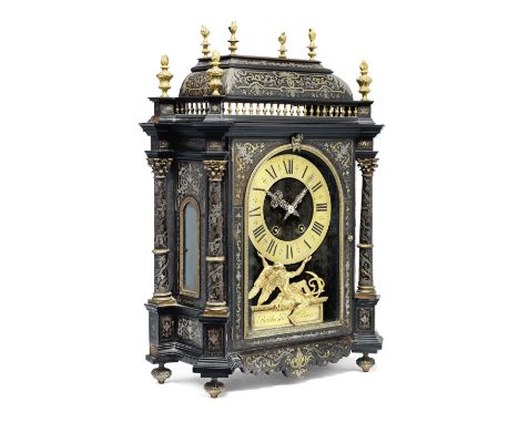 A 19th century French Boulle bracket clock with an associated wall bracketBaltazar ParisThe architectural case surmounted by 