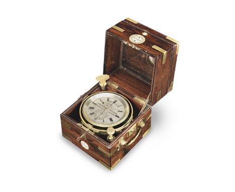 A good second quarter of the 19th century rosewood two day marine chronometerParkinson &amp; Frodsham 3259The three-part case