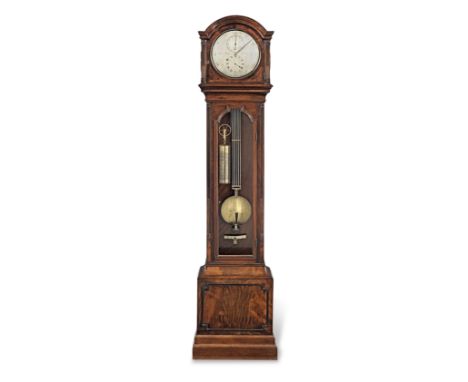 A fine early 19th century floorstanding regulator of one month duration,  with ten inch  dial and five-bar gridiron pendulumJ