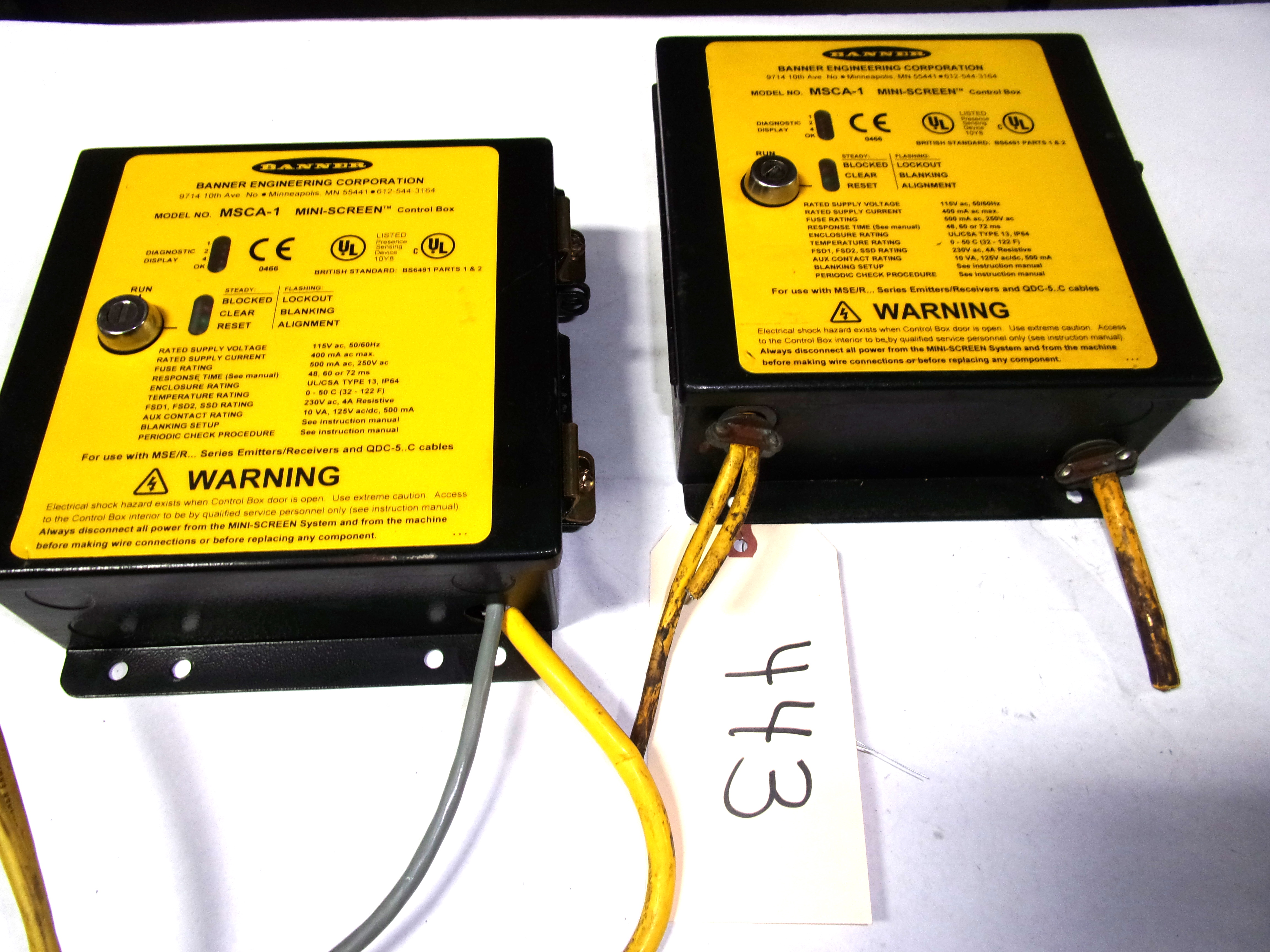 2 Banner Engineering Mini Screen Control Boxes Md Msct 1