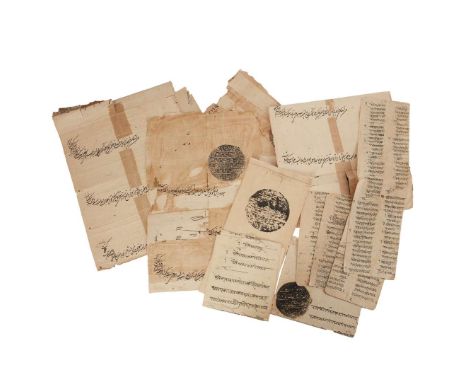  Mughal India Collection of manuscript documents, 18th century in Hindi and Persian or Urdu, the Persian or Urdu documents in