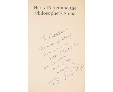  Rowling, J.K. Harry Potter and the Philosopher's Stone London: Bloomsbury, 1997. First edition, 13th impression paperback, s