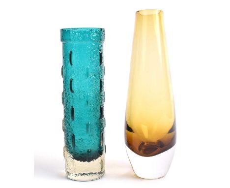 Tamara Aladin for Riihimäki (Riihimaen Lasi Oy) Finnish Art Glass Vase No. 1461, circa 1966-67, turquoise/aqua colourway, rel