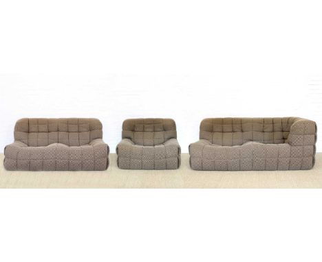 Michel Ducaroy for Ligne Roset "Kashima" Three-Part Modular Sofa Unit Designed 1976, this suite purchased circa 1980, compris