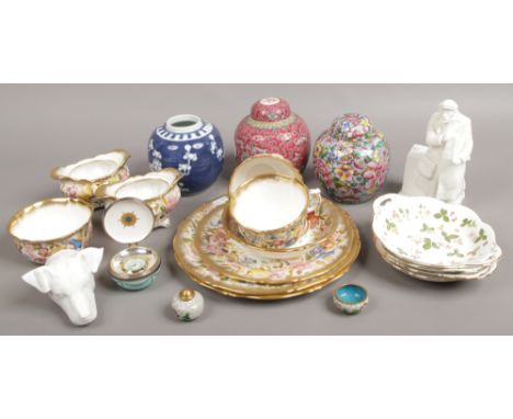 A group of ceramic to include Hammersley, ginger jars, Coalport etc.