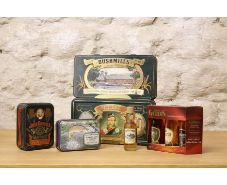 A COLLECTION OF ITEMS OF SCOTCH WHISKY TENNESSEE AND IRISH WHISKEY MINIATURES TO INCLUDE PRESENTATION TINS FROM 1990’S OF GRA