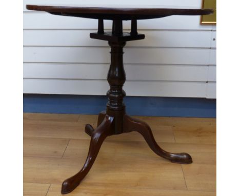 A 19thC mahogany tripod table with bird cage mechanism, H72 x D75cm