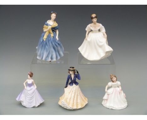 Royal Doulton, Coalport and Royal Worcester figurines Angela, Adrienne, Annabel etc, largest approximately 19cm tall
