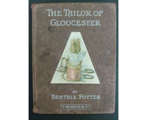 Beatrix Potter The Tailor of Gloucester, London Frederick Warne 1903 first edition, colour plates in original boards with col