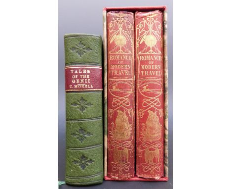 Romance of Modern Travel, A Year-book of Adventure published David Bogue 1850 and 1851 two volumes with hand-coloured plates,