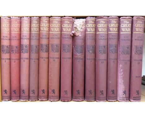 The Great War by H.W. Wilson profusely illustrated, The Amalgamated Press 1914-1919 in 13 volumes (complete) original black &