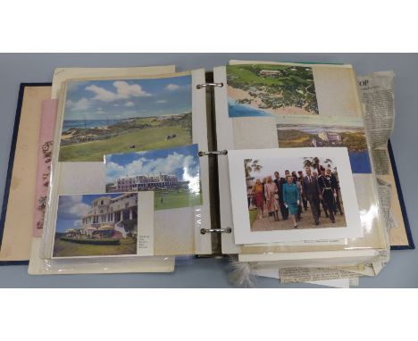 A comprehensive scrapbook of political and Royal interest accumulated by Jane Parsons OBE who worked for many Prime Ministers