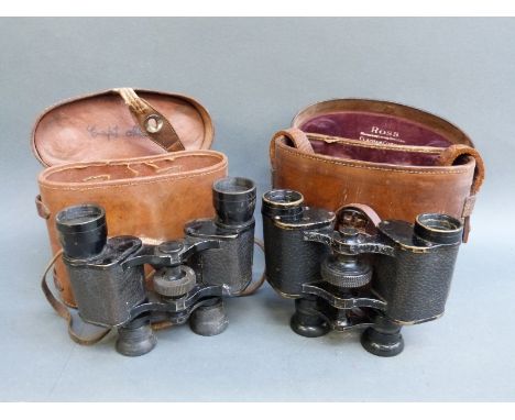 A cased pair of Dolland London x8 binoculars, similar set marked Setero Helios Viktoria 10x