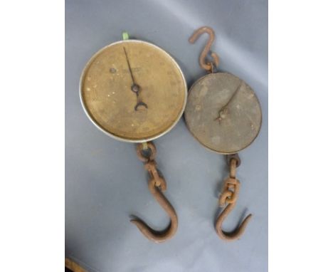 Two sets of Salter scales, one Salter 235T 0-400lb the other Salter's 20T 0-100
