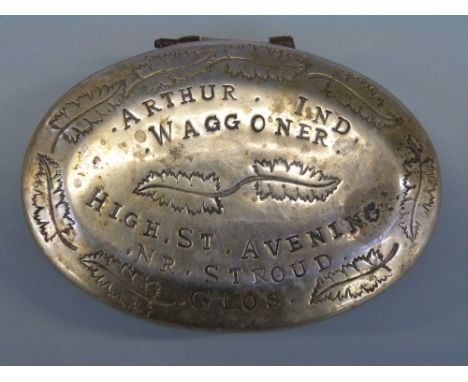 A 19thC snuff box Arthur Ind Waggoner, High St. Avening, Nr Stroud, Glos to lid