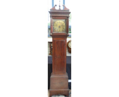 John Miles of Stroud early to mid 19thC 30 hour duration oak longcased clock, the 11 inch brass Roman dial with Arabic minute