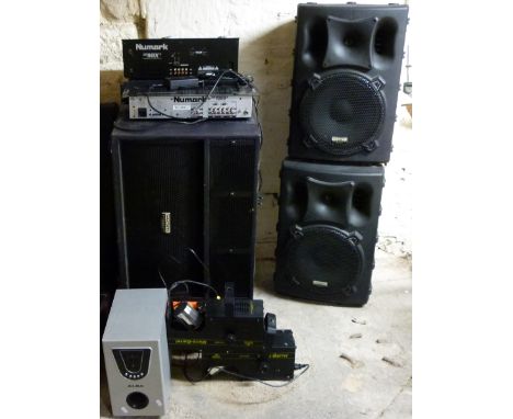 Kam Speaker Systems pair of IMS pro 12 speakers, Kam Pro Sub15A extended level active sub woofer system, Gerwin Vega speakers