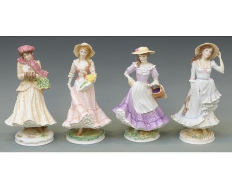 A set of four Royal Worcester figurines from the Four Seasons Series, tallest 24cm