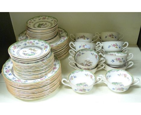 A Spode dinner service in Eden pattern, mostly twelve place settings, approximately 70 pieces