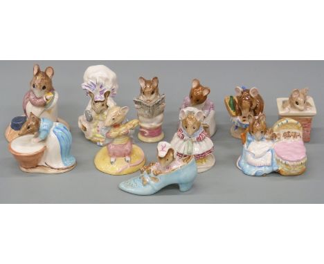 A collection of eleven Beswick and John Beswick Beatrix Potter figures to include Lady Mouse, Appley Dapply, Hunca Munca, Ann