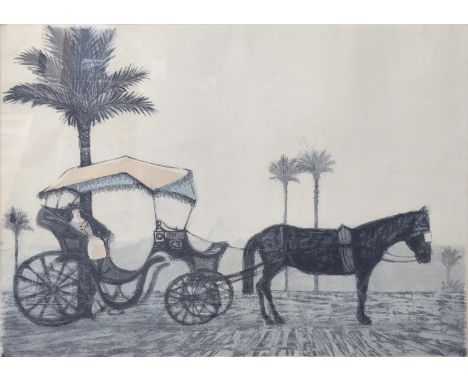 Richard Beer (British, 1928-2017), Horse &amp; Carriage, etching with aquatint, signed in pencil lower right, numbered 20/50 