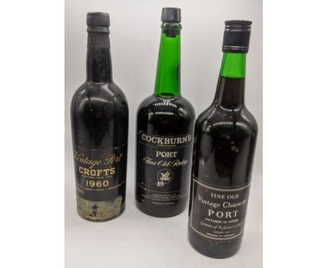 A collection of Port to include Vintage Crofts, 1960, Cockburns Fine Old Ruby and a Fine Old Vintage Character Port from Gran