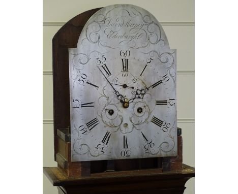 An 18th century mahogany 8-day longcase clock, engraved 12" silvered dial signed David Murray of Edinburgh, with secondary di