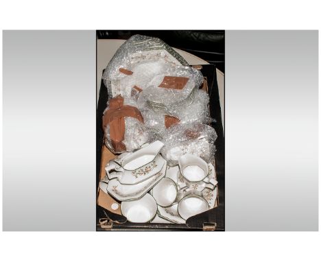 Eternal Beau Full Dinner Service comprising cups, saucers, salt & pepper, tea pot, milk jug, serving dishes etc. (40)