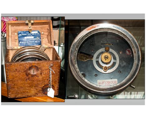 Racing Pigeon Clock by the Automatic Timing Clock Co Ltd Contained In An Oak Carrying Case  