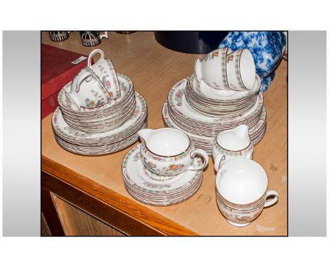 Wedgwood Part Dinner Set ''Kutani Crane'' Design number R4464. Comprising of 6 small dinner plates, 6 large side plate. 6 cup