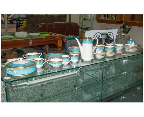 Aynsley 'Agincourt' Dinner Service 66 pieces 1970 8 by 10 inch diameter plates, 8 by 8 inch diameter plates, 8 by 6 inch diam