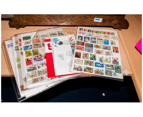 Collection of All World Stamps on loose leaves. Together with loose stamps, card, packs etc. Along with a simulated pearl nec