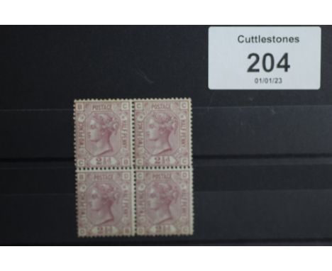 S.G. 141 1878 2½ d ROSY-MAUVE, plate 10, mint block of 4 (appears UN/M)