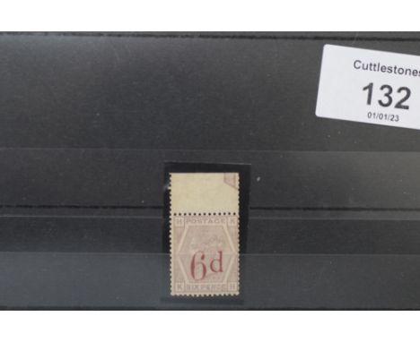 S.G. 162 1883 6d on 6d,  a top marginal copy, appears UN/M