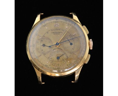 Gentleman's Universal 14ct gold chronograph compax wristchwatch