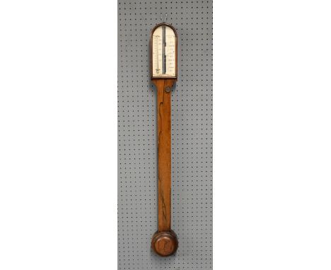 19th century rosewood cased stick barometer by E. Thurlow of Ryde, 91cm high,