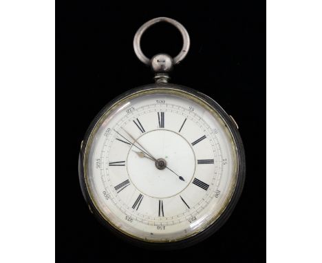 19th century silver pocket Chronograph marks rubbed, movement signed E Wise Manchester No. 89373