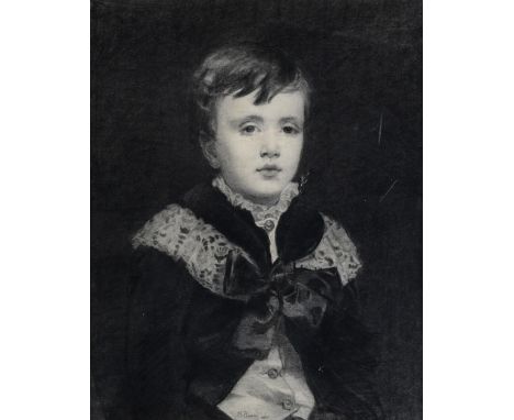 S. Brooks, 19th century portrait of 'Mervyn Wingfield' charcoal on paper, signed and dated 1883, 51cm x 40.5cm,Note: Mervyn W