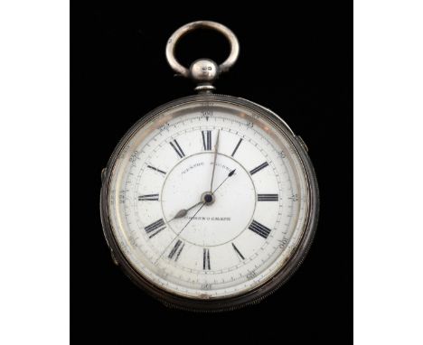 19th century silver pocket Chronograph and case Chester 1891 